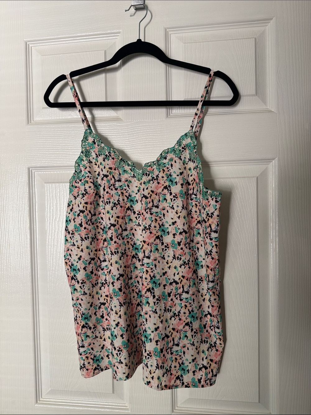 Floral Lace-Trim Tank Top